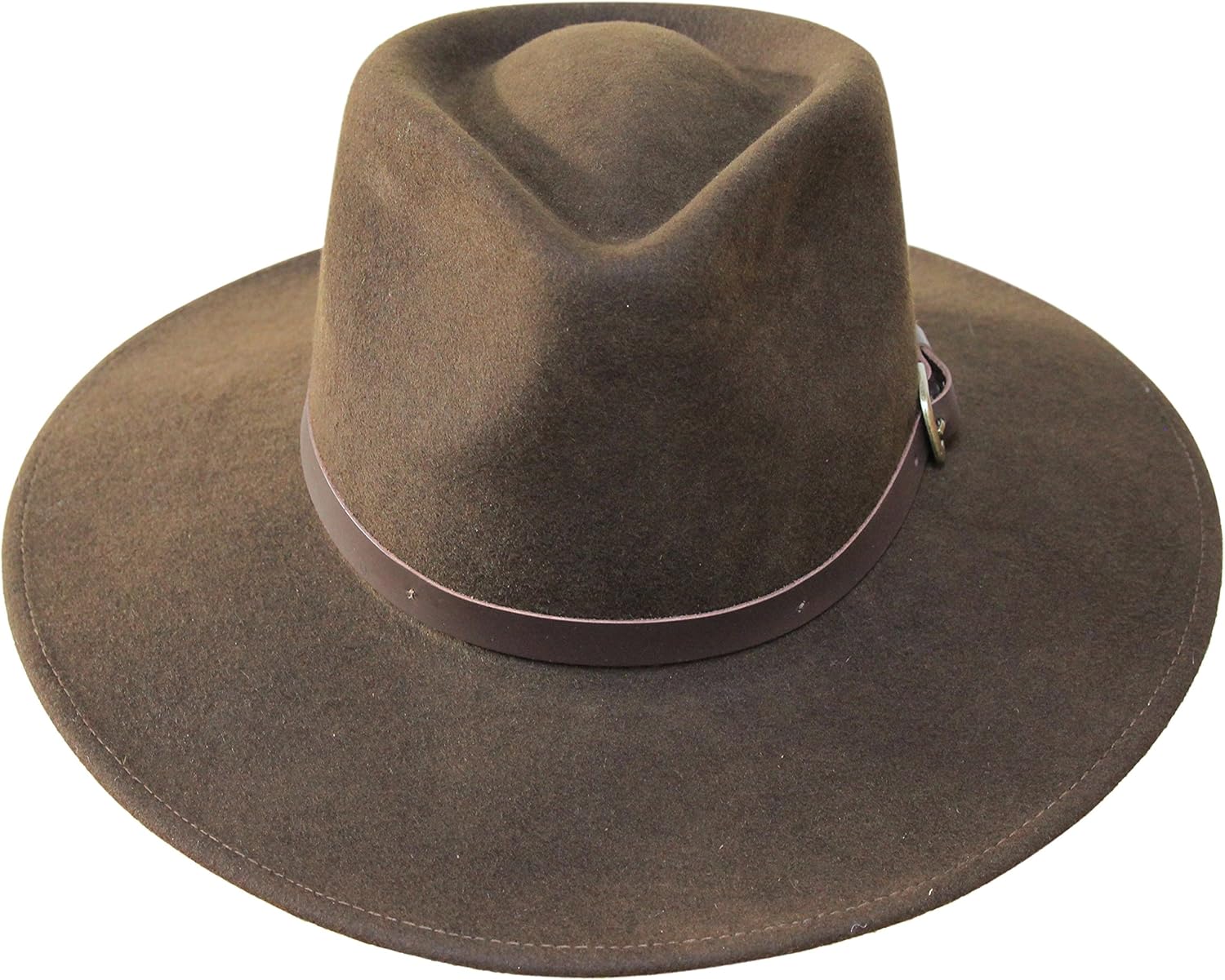 Wide Brim Fedora Hat - 100% Wool Felt - Water Resistant - Leather Band - Image 2